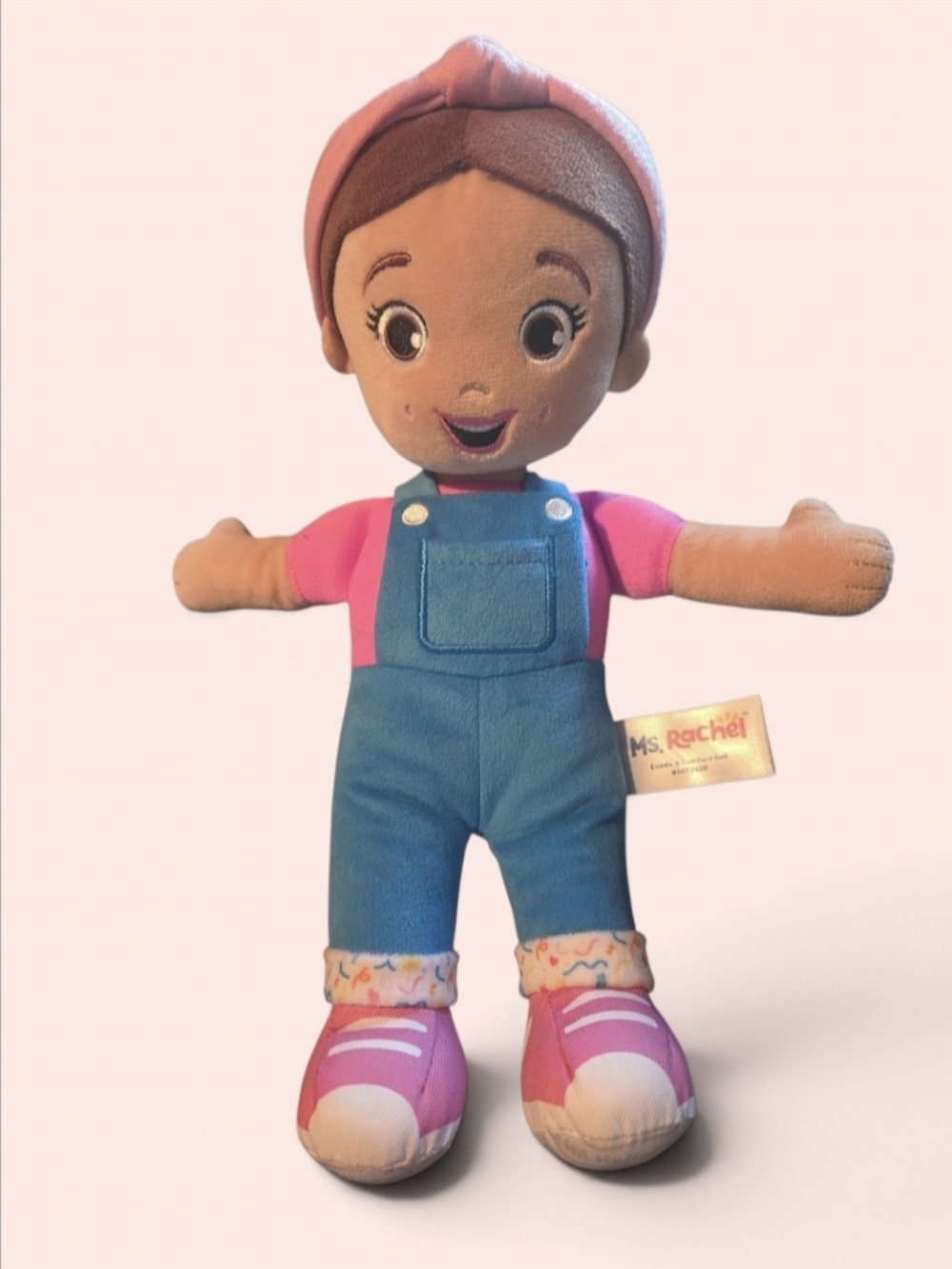 Ms. Rachel Cuddle & Comfort Plush Doll in Pink Headband & Blue Overalls